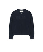 MATIN KIM MATIN KIM Back Logo Jacquard Mesh Knit Zip Up - Size S/M/L