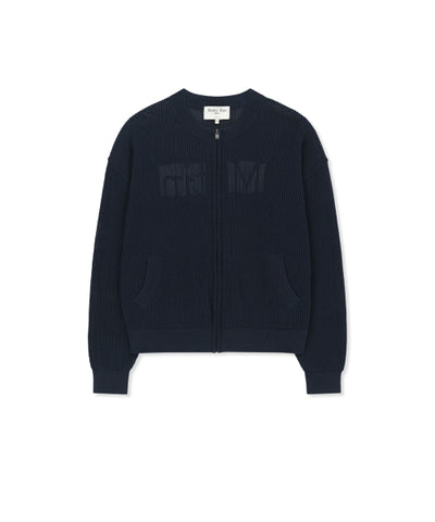 MATIN KIM Back Logo Jacquard Mesh Knit Zip Up - Size S/M/L