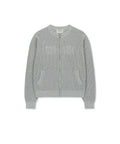 MATIN KIM MATIN KIM Back Logo Jacquard Mesh Knit Zip Up - Light Grey
