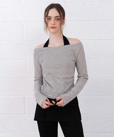 MIXXO T-Shirt Striped Halter