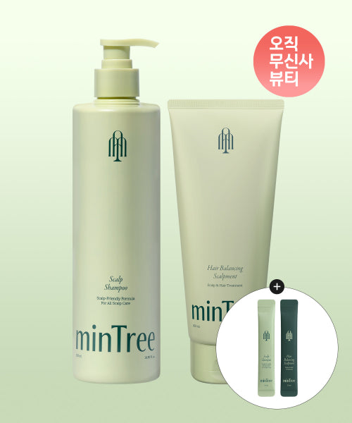 MINTREE [Hair loss functionality] Scalp Shampoo 500ml + Scalpment 200ml (+ Additional 20ml Shampoo & Scalpment Sachet)