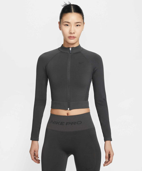 NIKE NIKE Pro Full Zip Training Top W - Dark Smoke Gray
