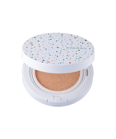 TONEFITSUN Vegan tone-up sun cushion SPF 50+ (pink beige)