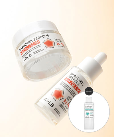 Bakuchiol Propolis Ampoule + Cream Set (1 cleansing water 160ml included)