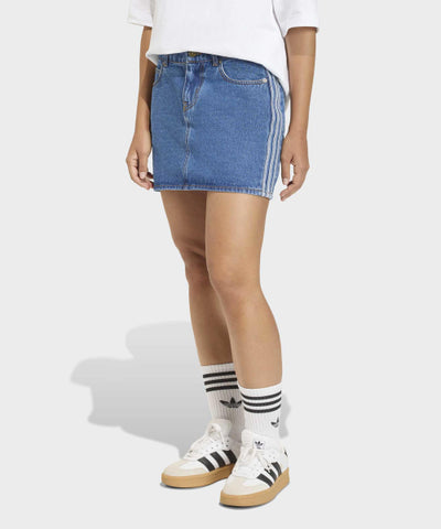 ADIDAS 3-Stripe Denim Skirt - Medium Vintage Denim