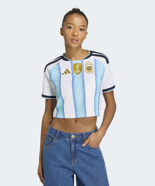 ADIDAS ADIDAS Argentina 26 Home Crop Jersey - White: Ice Blue