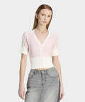ADIDAS ADIDAS Button Detail Check V-neck Shirt - Sandy Pink