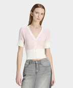 ADIDAS ADIDAS Button Detail Check V-neck Shirt - Sandy Pink