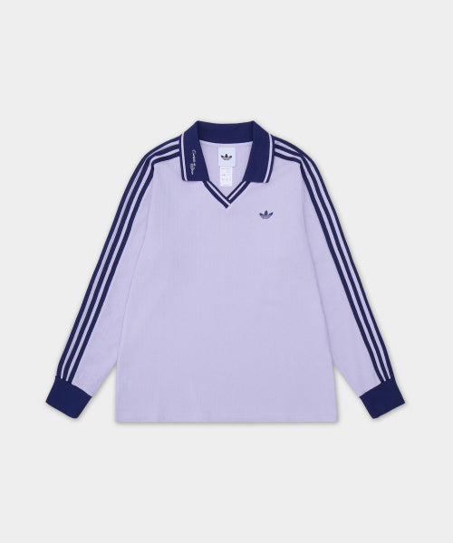 ADIDAS ADIDAS Long Sleeve Polo Shirt - Silver Down