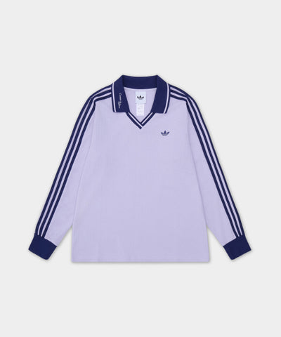 ADIDAS Long Sleeve Polo Shirt - Silver Down