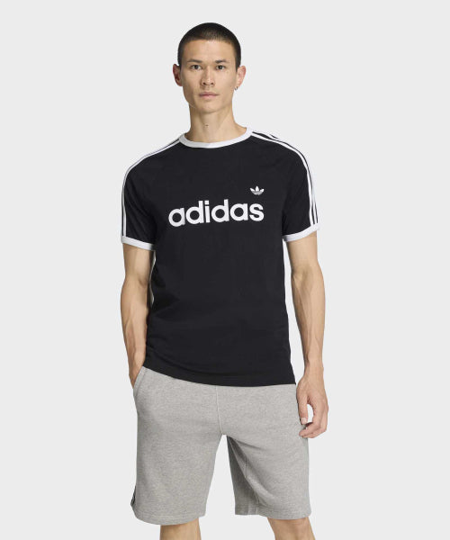 ADIDAS ADIDAS 3-Stripe Slim Ringer T-Shirt - Black