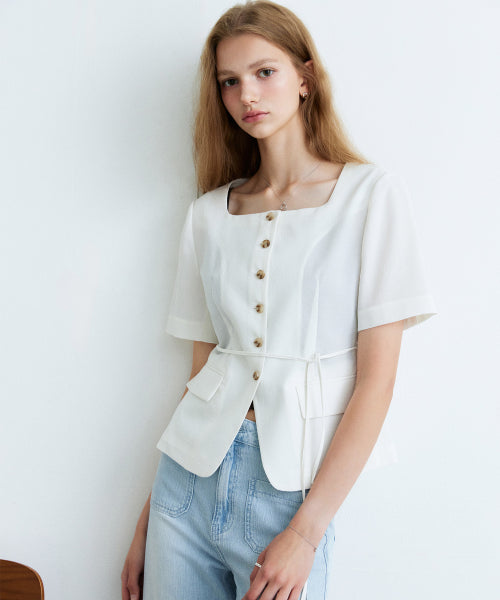 MIXXO MIXXO Jacket Square Neck Short Sleeve (C, S)