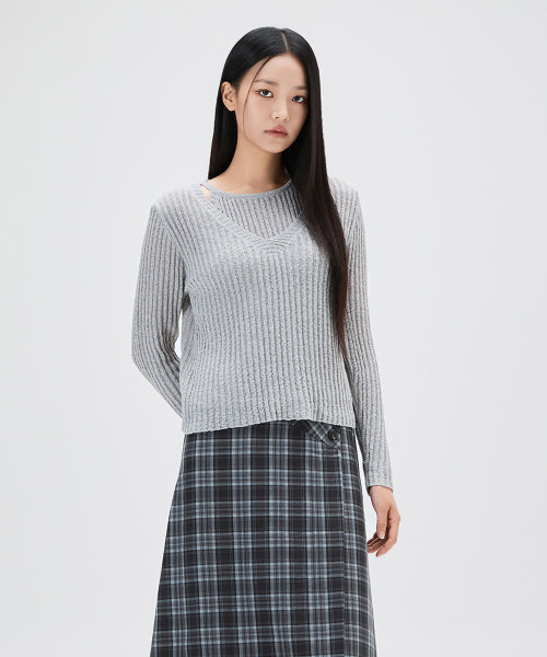 MIXXO MIXXO Deep V Layered Knit Sweater