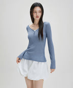 MIXXO MIXXO T-Shirt Button-up Long Sleeve C