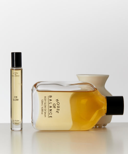 HOUSE OF BALANCE Slow Aging Set (9ml Eye Slow + 120ml Body Slow Oil + Gua Sha)