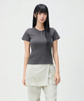 MIXXO MIXXO T-Shirt Button-up Snap Short-Sleeved