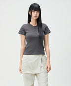 MIXXO MIXXO T-Shirt Button-up Snap Short-Sleeved