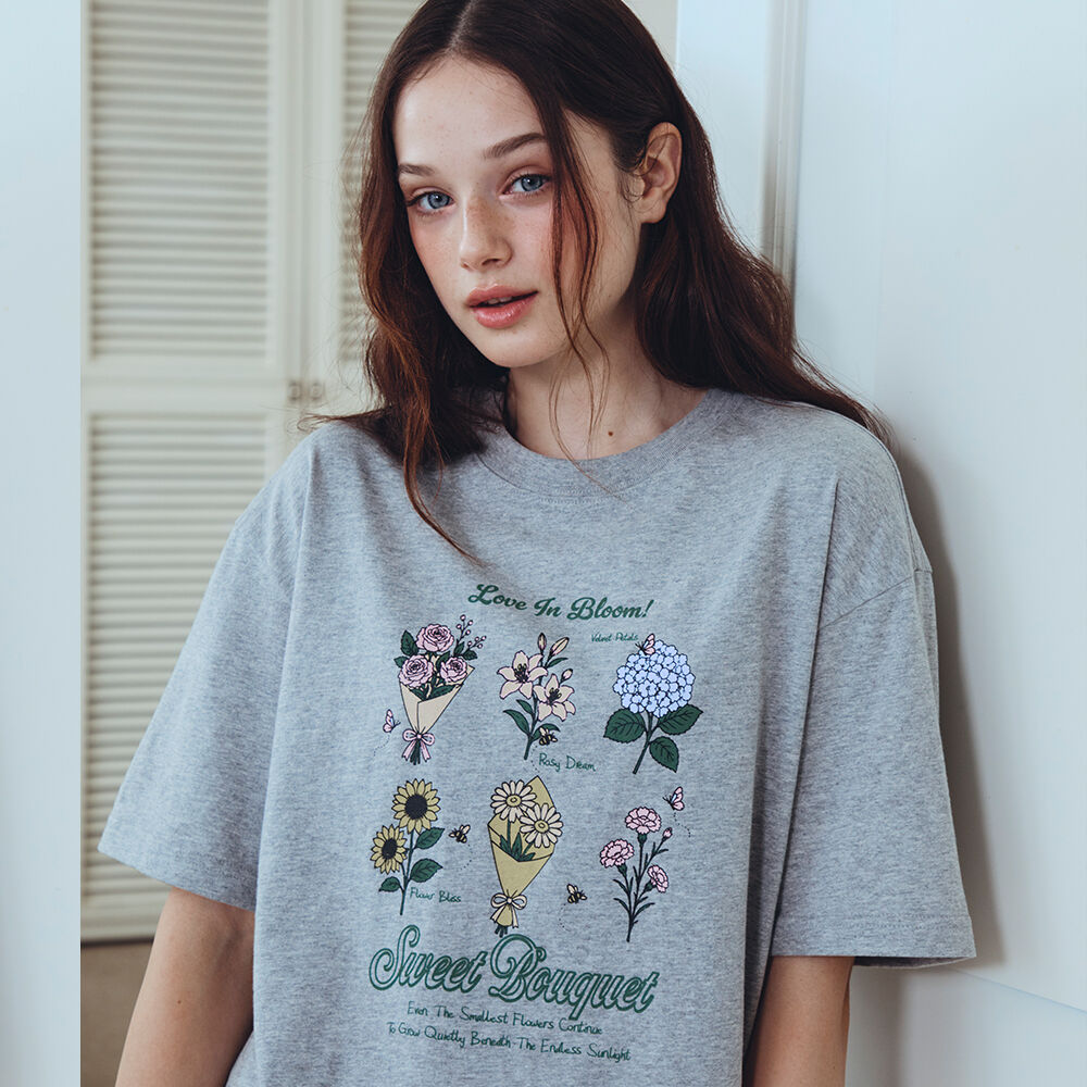 CPGN Sweet Bouquet Short Sleeve T-shirt Gray