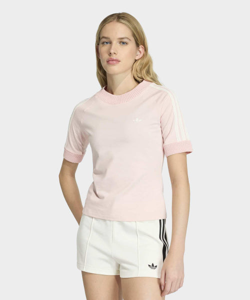 ADIDAS ADIDAS Cali Knit Crochet Detail T-Shirt - Sandy Pink