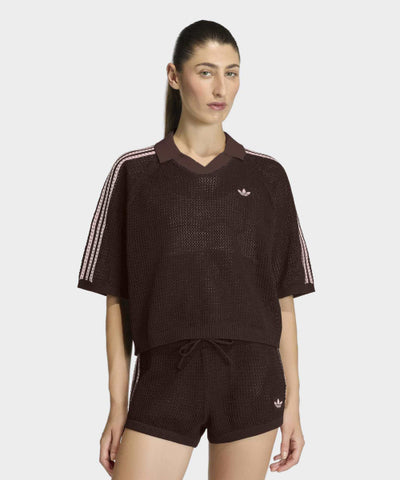 ADIDAS Knit Crochet Polo - Aura Coffee