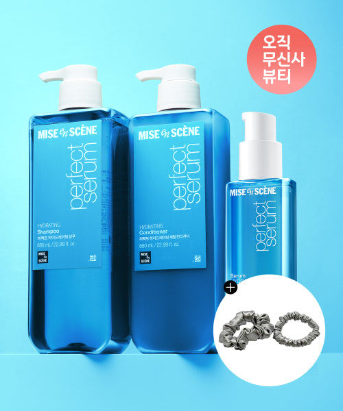 MISEENSCENE [Thin and weak hair] Perfect Serum Hydrating 3-piece SET (Shampoo 680ml + Conditioner 680ml + Serum 80ml)