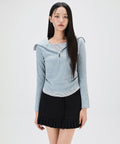 MIXXO MIXXO T-Shirt Striped Layered Zip-Up