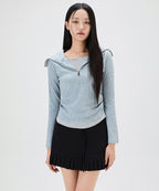MIXXO MIXXO T-Shirt Striped Layered Zip-Up