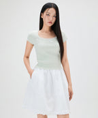 MIXXO MIXXO Knitwear Pointel Lace Short Sleeve