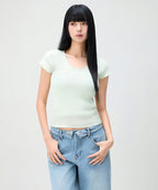 MIXXO MIXXO Scoop Neck See-Through Knitwear (C, S)