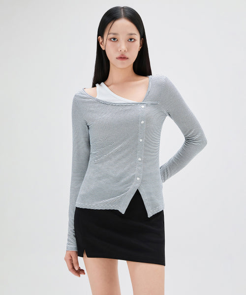 MIXXO MIXXO T-Shirt Unbald Striped Long Sleeve