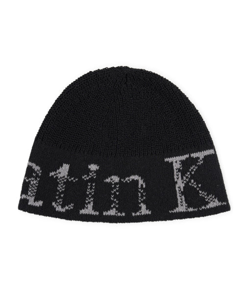 MATIN KIM MATIN KIM Cracked Logo Light Bucket Beanie in Black