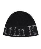 MATIN KIM MATIN KIM Cracked Logo Light Bucket Beanie in Black