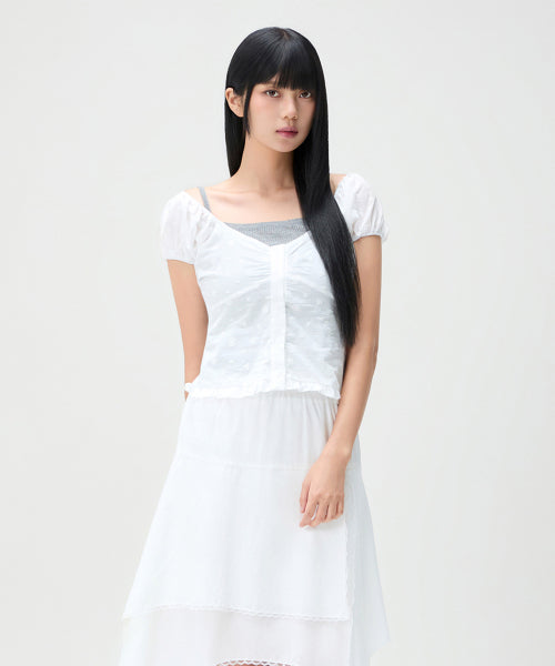 MIXXO MIXXO Eyelet Flee Blouse - C