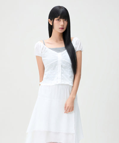 MIXXO Eyelet Flee Blouse - C