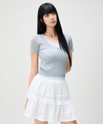 MIXXO Layered Short Sleeve Knit - Size C
