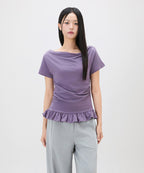 MIXXO MIXXO T-Shirt Hem Frill Short-Sleeved
