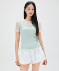 MIXXO MIXXO T-Shirt Mesh Layered Short Sleeve (C)