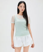 MIXXO MIXXO T-Shirt Mesh Layered Short Sleeve (C)