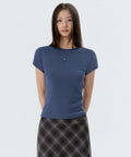 MUSINSA STANDARD WOMAN MUSINSA STANDARD WOMAN T-Shirt Slim Crew Neck [Dusty Blue]