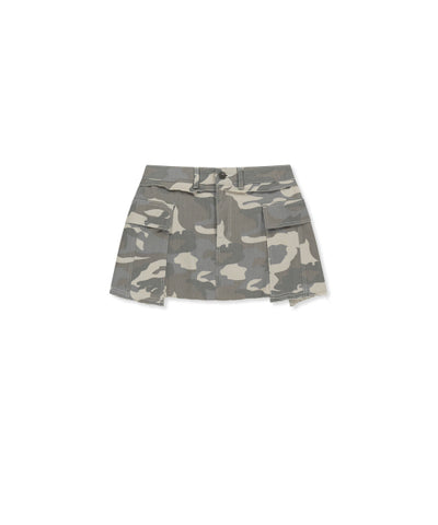 MATIN KIM Cargo Mini Denim Skort in Beige