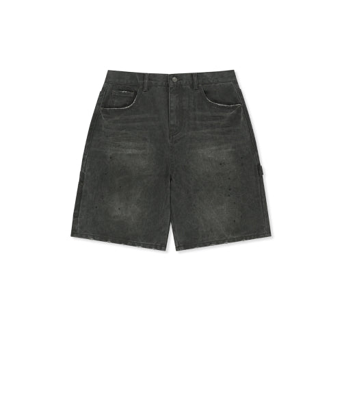 MATIN KIM MATIN KIM Carpenter Bermuda Denim Pants in Charcoal