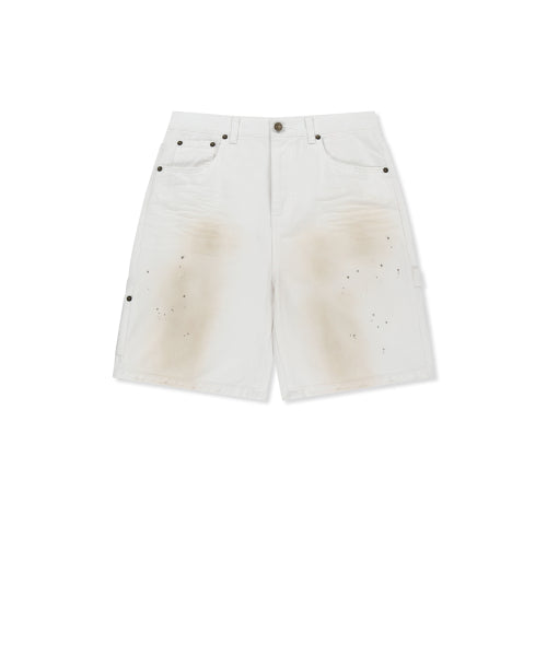 MATIN KIM MATIN KIM Carpenter Bermuda Denim Pants in White