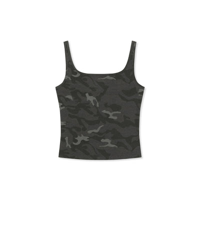MATIN KIM SQUARE NECK CROPPED TANK TOP (Charcoal)