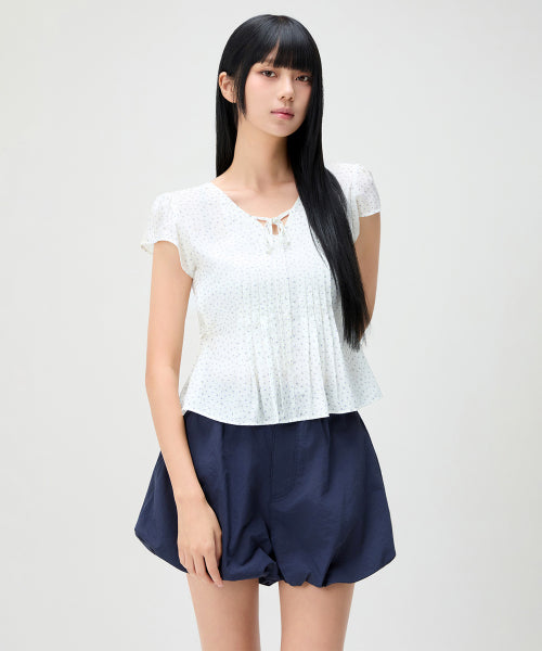 MIXXO MIXXO V-neck Pin Tuck Blouse (C)