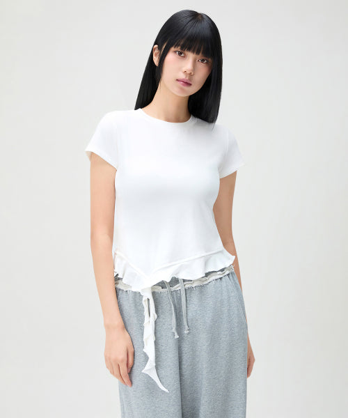 MIXXO MIXXO T-Shirt Ruffled Short-Sleeved