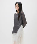 MIXXO MIXXO Crochet See-Through Long Sleeve Knit S