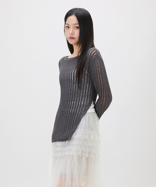 MIXXO MIXXO Crochet See-Through Long Sleeve Knit S