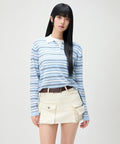 MIXXO MIXXO Knitwear Collar Neck Striped Summer (C)