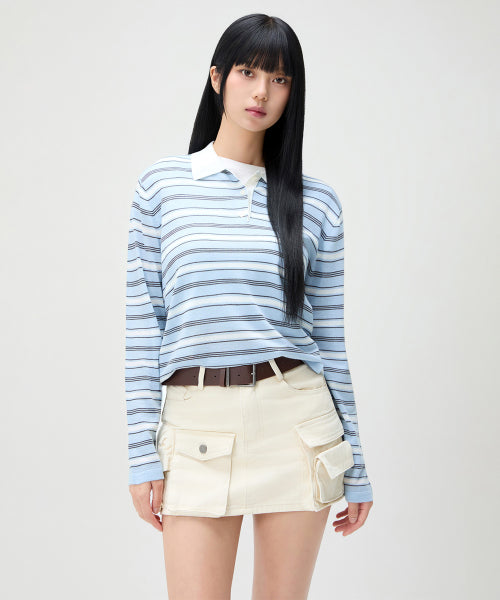 MIXXO MIXXO Knitwear Collar Neck Striped Summer (C)