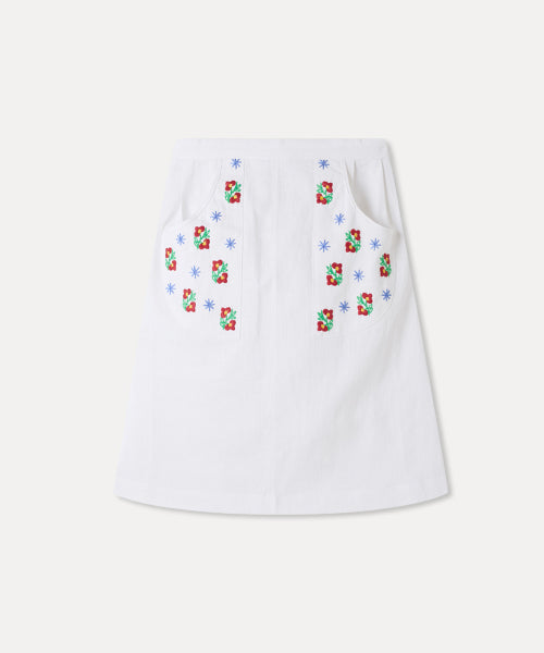 MIXXO MIXXO Flower Embroidery Half Apron - C